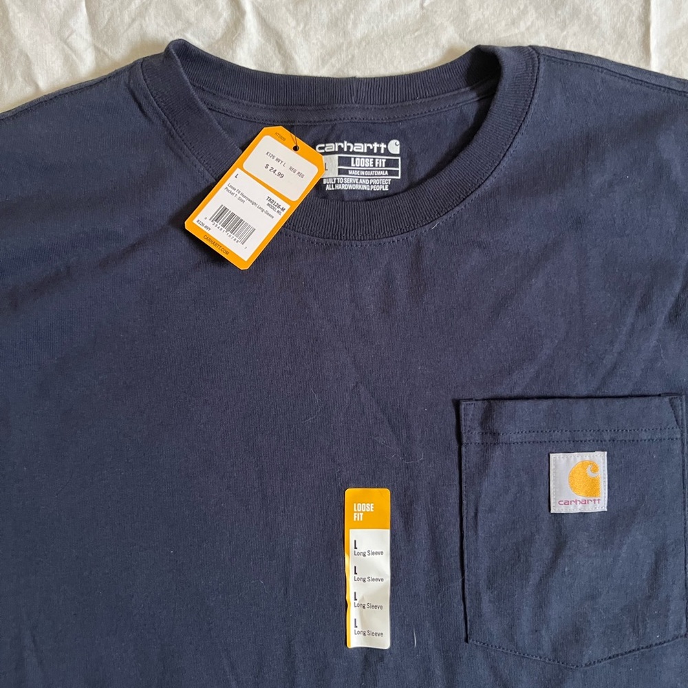 Men’s blue Carhartt long sleeve shirt